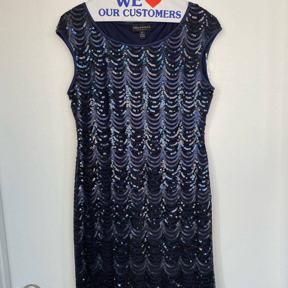 Sequin navy blue dress